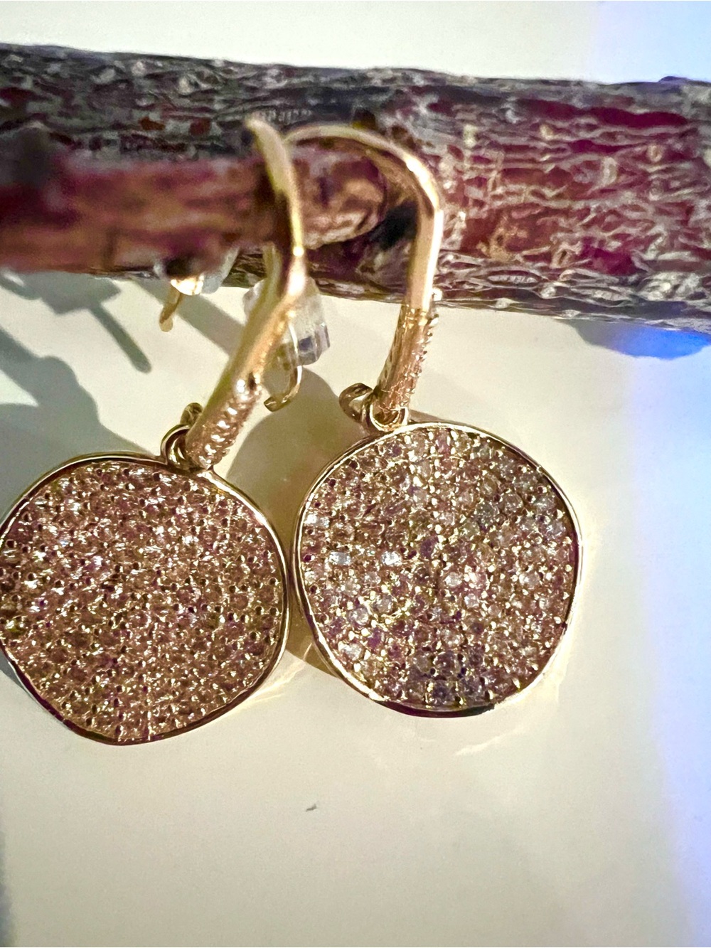 NWT WHBM Gold DISC DROP EARRINGS